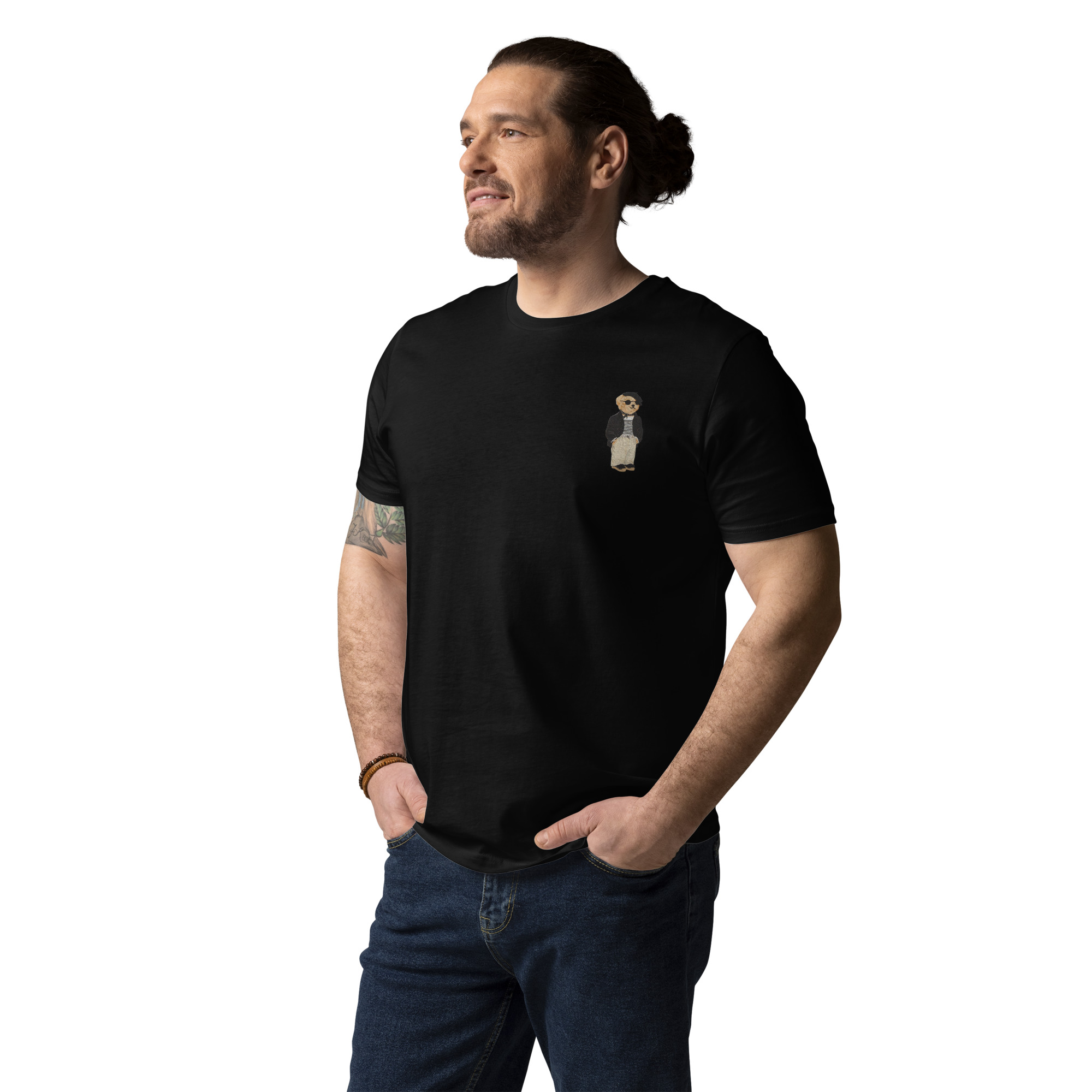 PREMIUM-FIT T-SHIRT WITH TEDDY BEAR EMBROIDERED PRINT