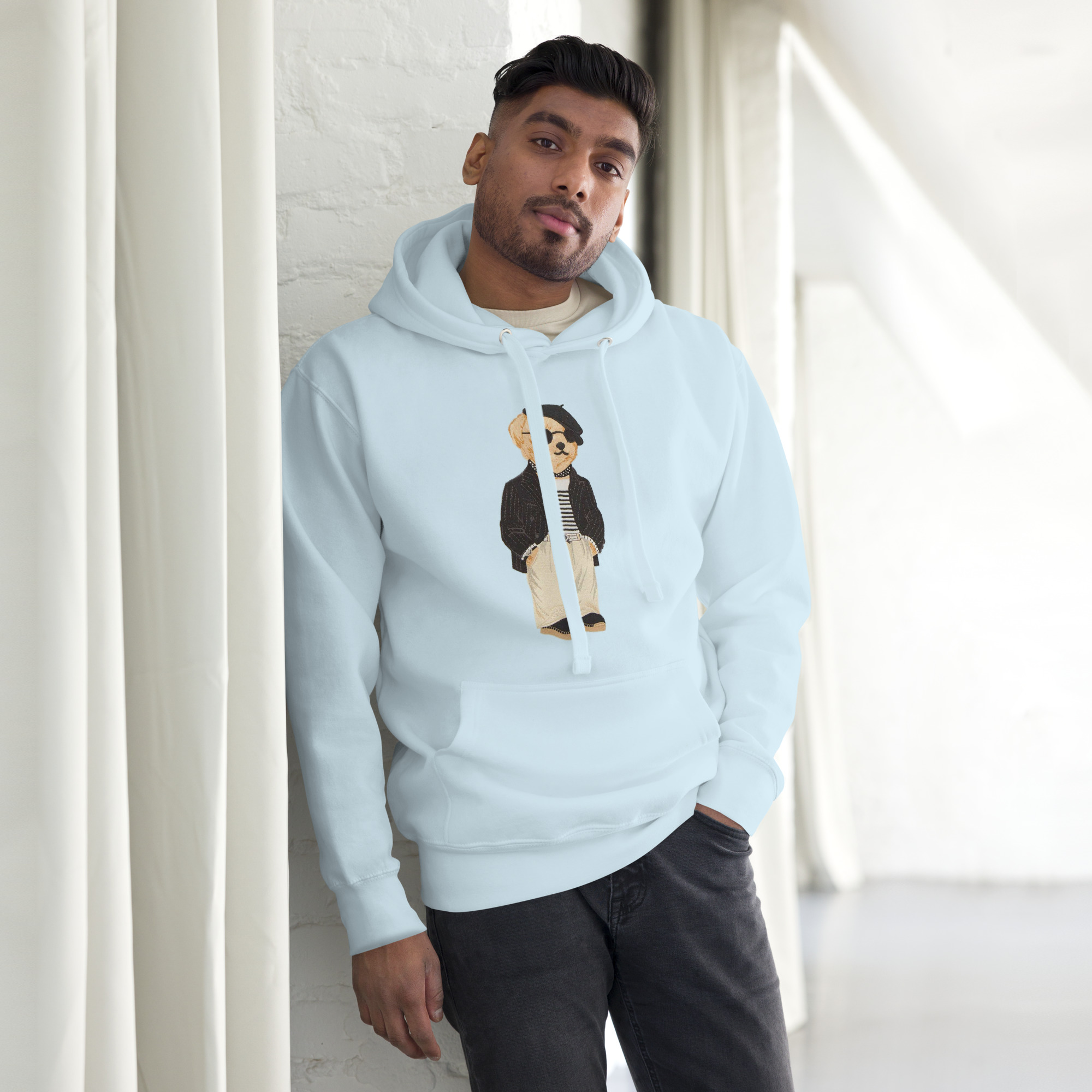 PREMIUM-FIT HOODIE WITH TEDDY BEAR PRINT